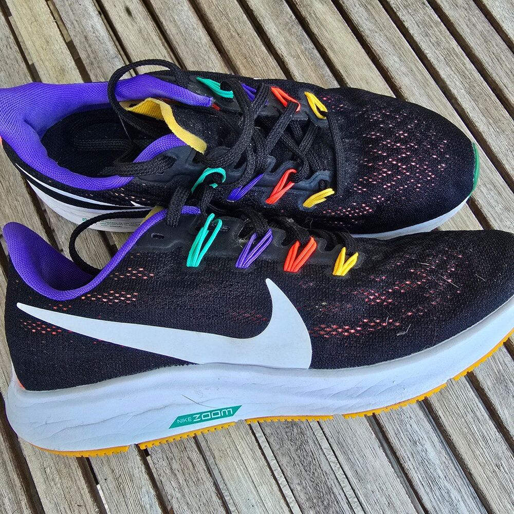 Nike Womens Air Zoom Pegasus 8 Running Training Sneakers Black Pink Purple